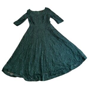 Beautiful Dressystar Stretchy Lace Women’s Dress, Med, Forest Green, Midi length